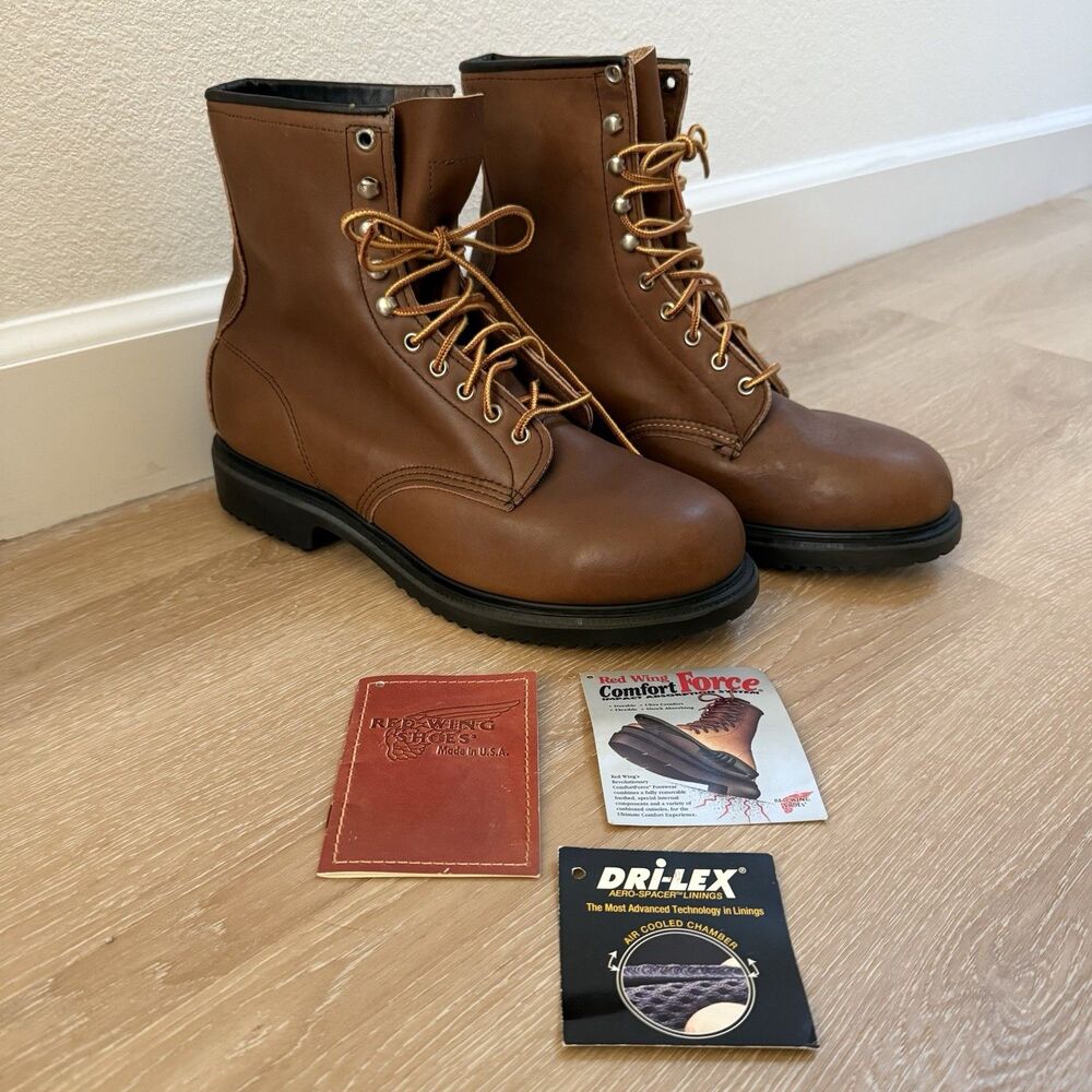 NOS VTG Red Wing Work Boots Mismatched Left 9.5 3E / Right 10 E Brown Gorpcore